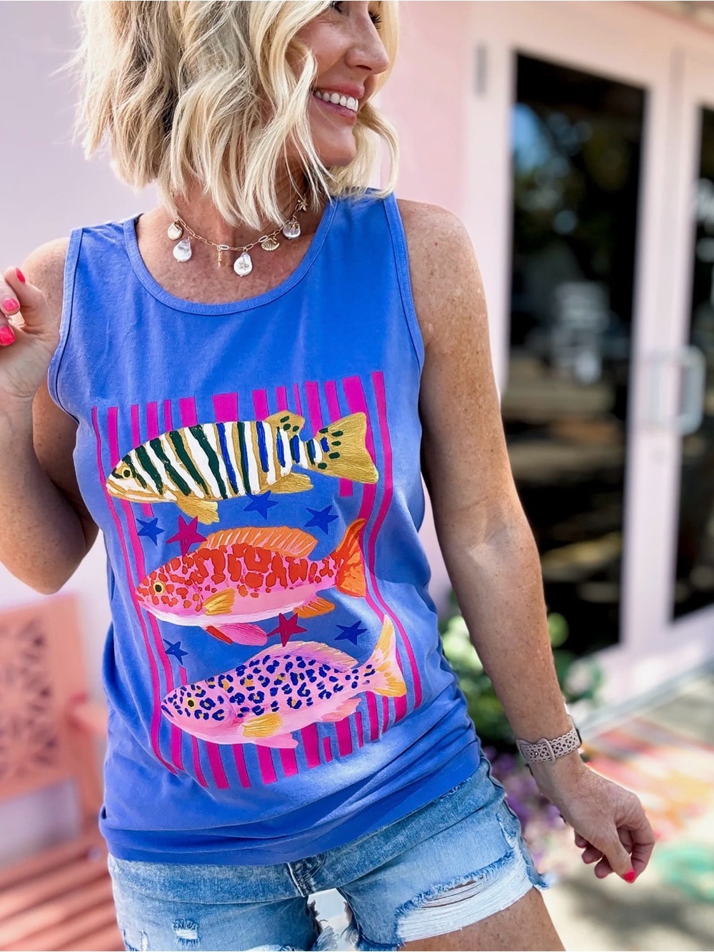 Women’s Vibrant Colored Fish Tank Top - Medium